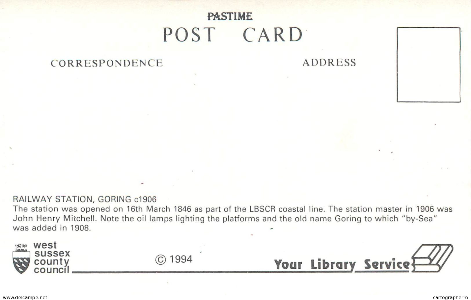 History Nostalgia Repro Postcard Railway Station Goring - Histoire