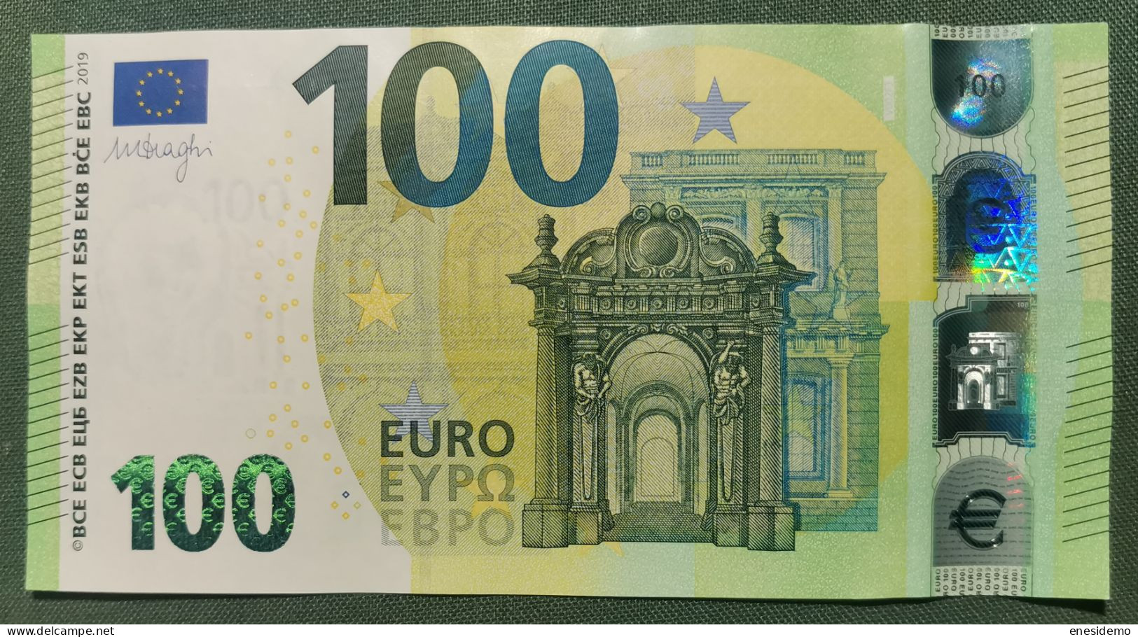 100 EURO SPAIN 2019  DRAGHI V002F3 VA SC UNCIRCULATED  PERFECT - 100 Euro