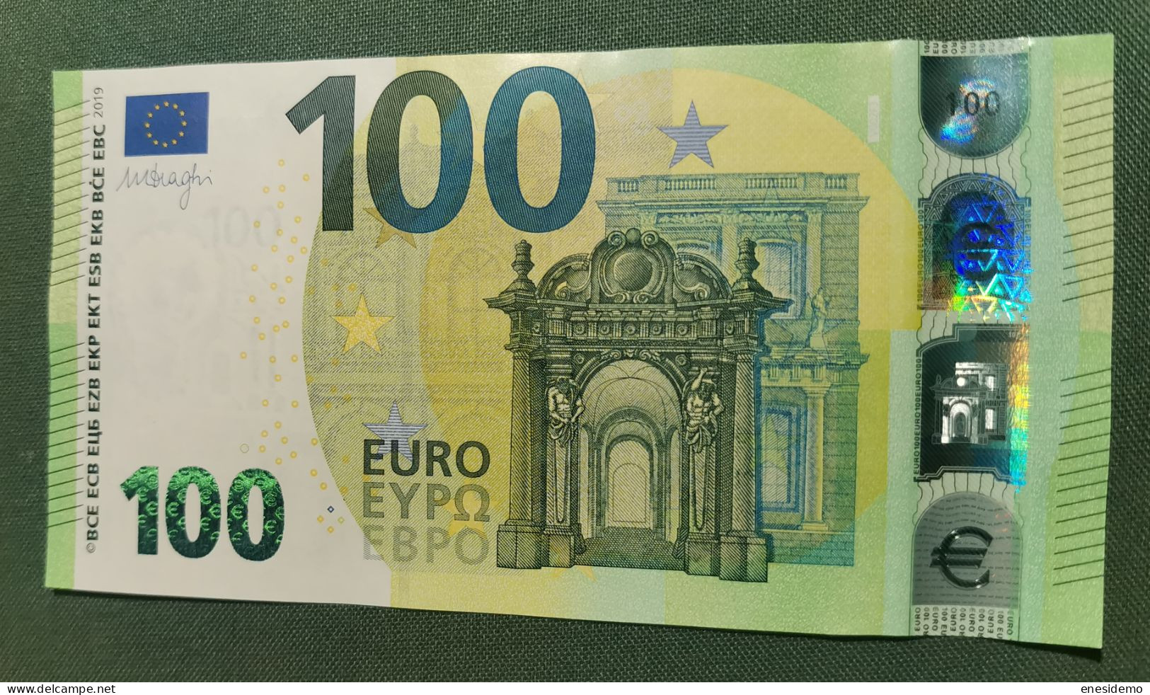 100 EURO SPAIN 2019  DRAGHI V002F3 VA SC UNCIRCULATED  PERFECT - 100 Euro