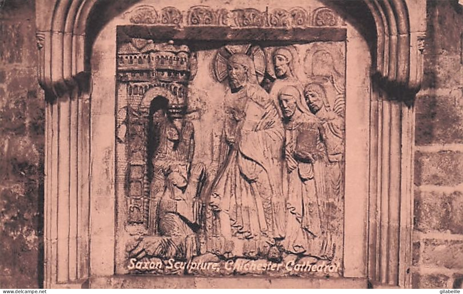 Sussex - CHICHESTER Cathedral - Saxon Sculptures - 2 Cards - Chichester