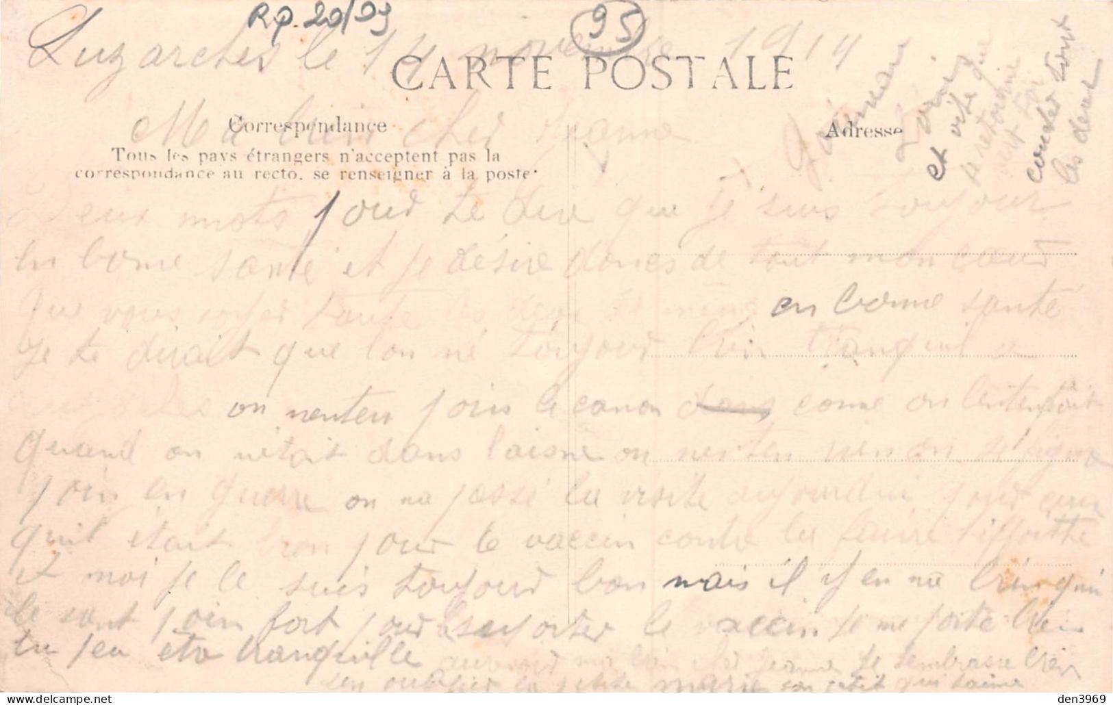 LUZARCHES (Val-d'Oise) - La Cour De L'auberge De Thimécourt - Ecrit 1914 (2 Scans) - Luzarches