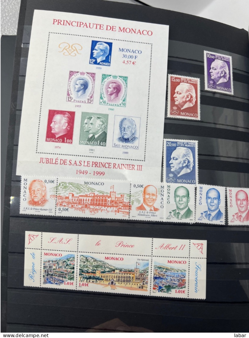 COLLECTION TIMBRE MONACO 98 % NEUF Beaucoup En Euros - Lots & Serien