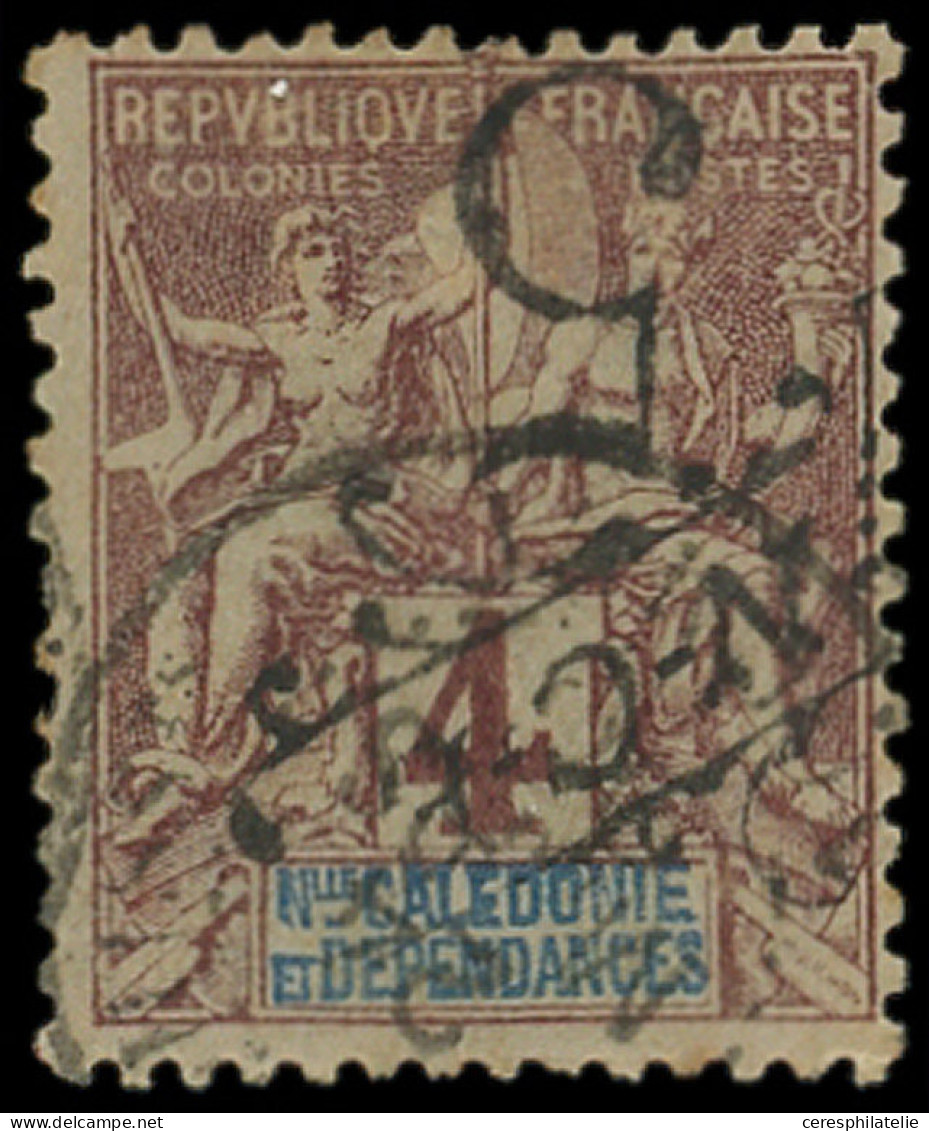 NOUVELLE CALEDONIE 55a : 5 Sur 4c. Lilas-brun, Surcharge RENVERSEE, Obl., TB - Used Stamps