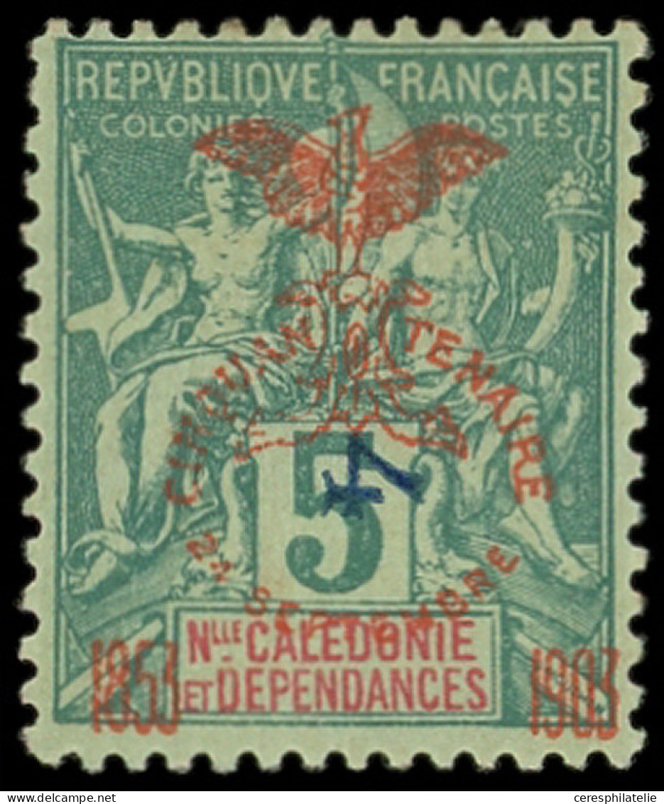 * NOUVELLE CALEDONIE 83B : 4 S. 5c. Vert, Surch. III, TB - Unused Stamps