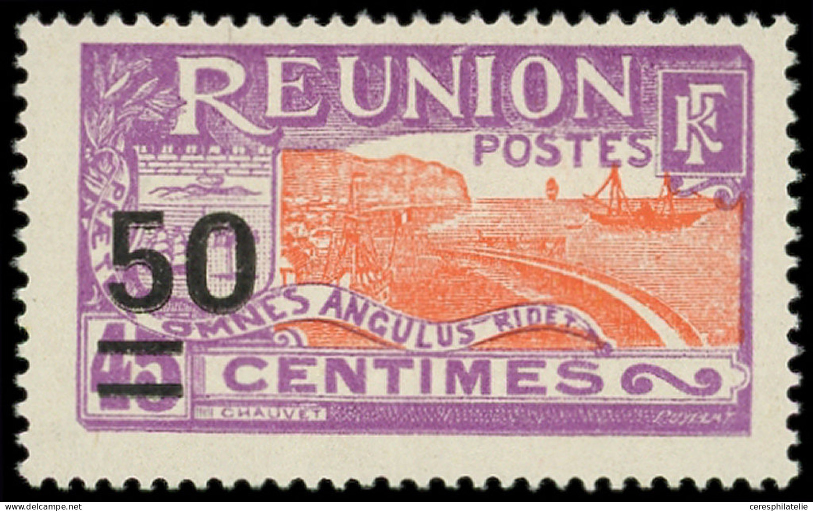 * REUNION 123A : 50 Sur 45c. Violet Et Orange, TB - Other & Unclassified