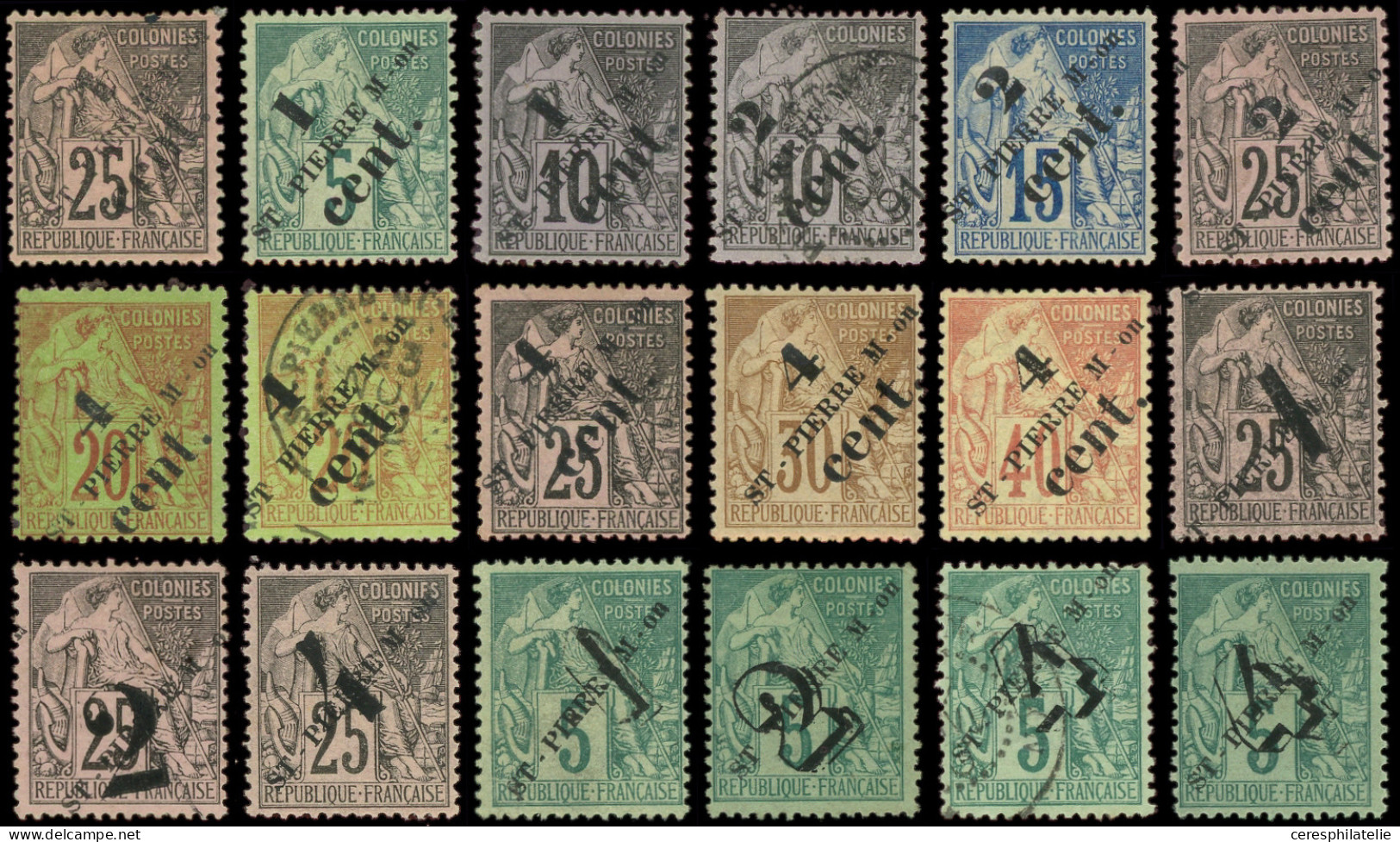 SAINT PIERRE ET MIQUELON 35/50 Surch., 18 Valeurs Entre Ces N°, Gomme Souvent Moyenne - Used Stamps