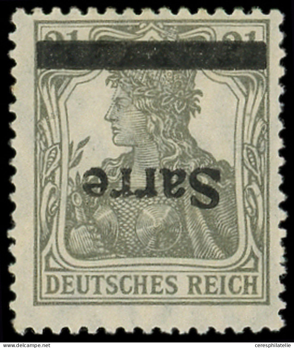 ** SARRE 2a : 2 1/2p. Gris-olive, Surcharge RENVERSEE, TB. Br - Unused Stamps