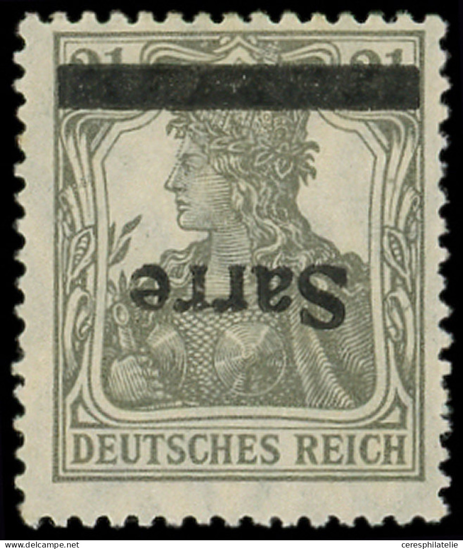 ** SARRE 2a : 2 1/2p. Gris-olive, Surcharge RENVERSEE, TB. Br - Ungebraucht