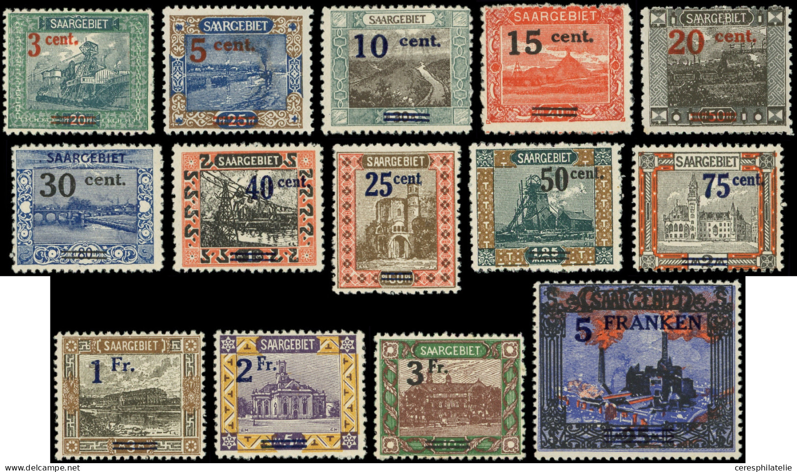 ** SARRE 69/82 : Série Surchargée De 1921, TB - Unused Stamps