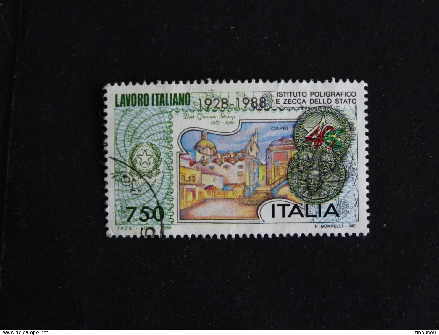 ITALIE ITALIA YT 1797 OBLITERE - IMPRIMERIE D'ETAT DE LA MONNAIE BILLET TIMBRE PIECE - 1981-90: Oblitérés