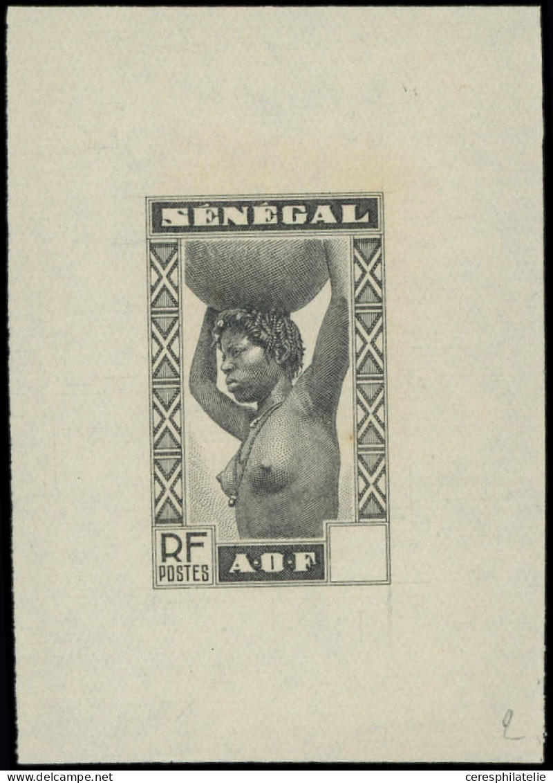 (*) SENEGAL Type F De 1938, épreuve D'artiste En Noir SANS La Valeur, TB - Andere & Zonder Classificatie