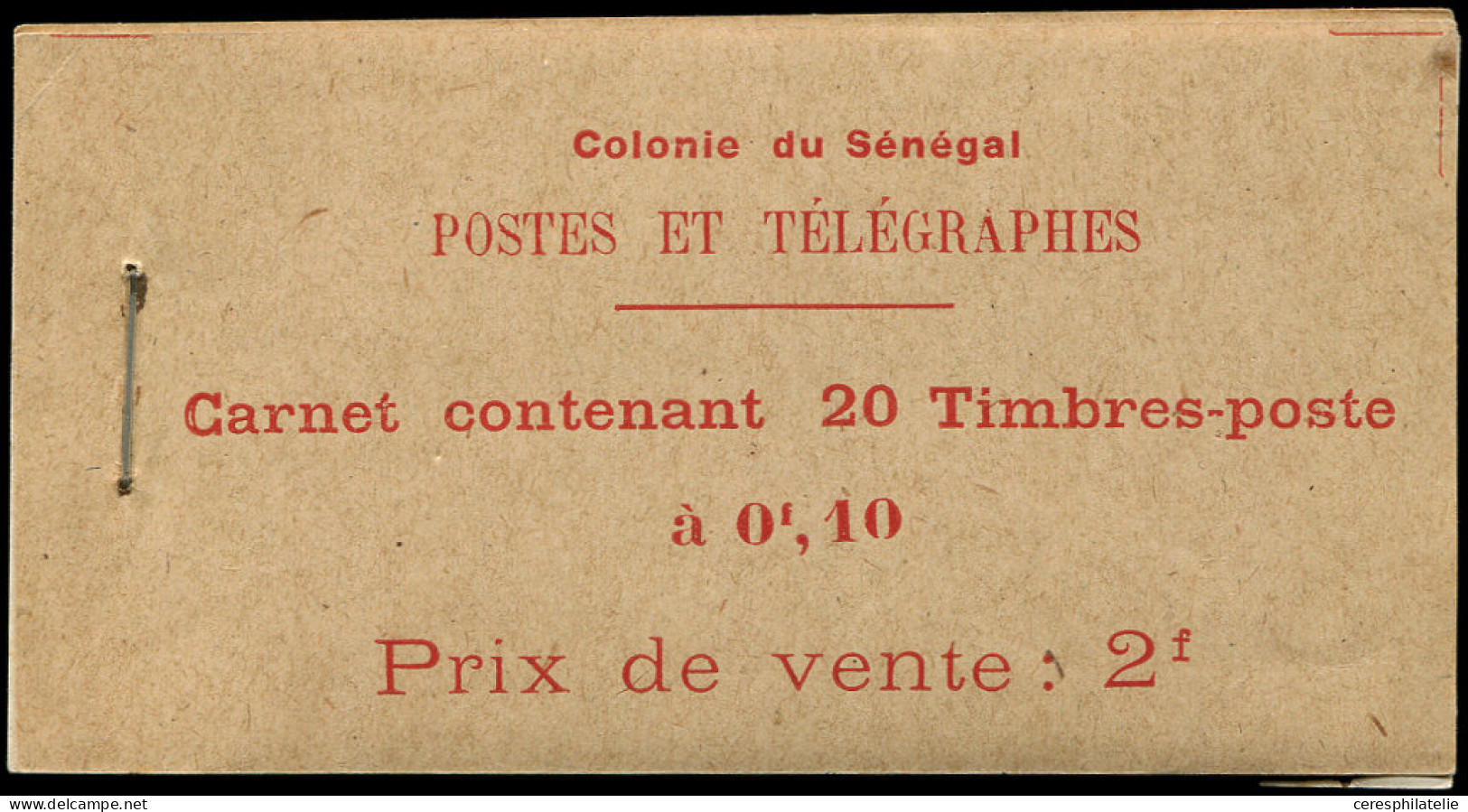 SENEGAL Carnet C57 : 20 T. N°57, TB, N° Maury - Autres & Non Classés