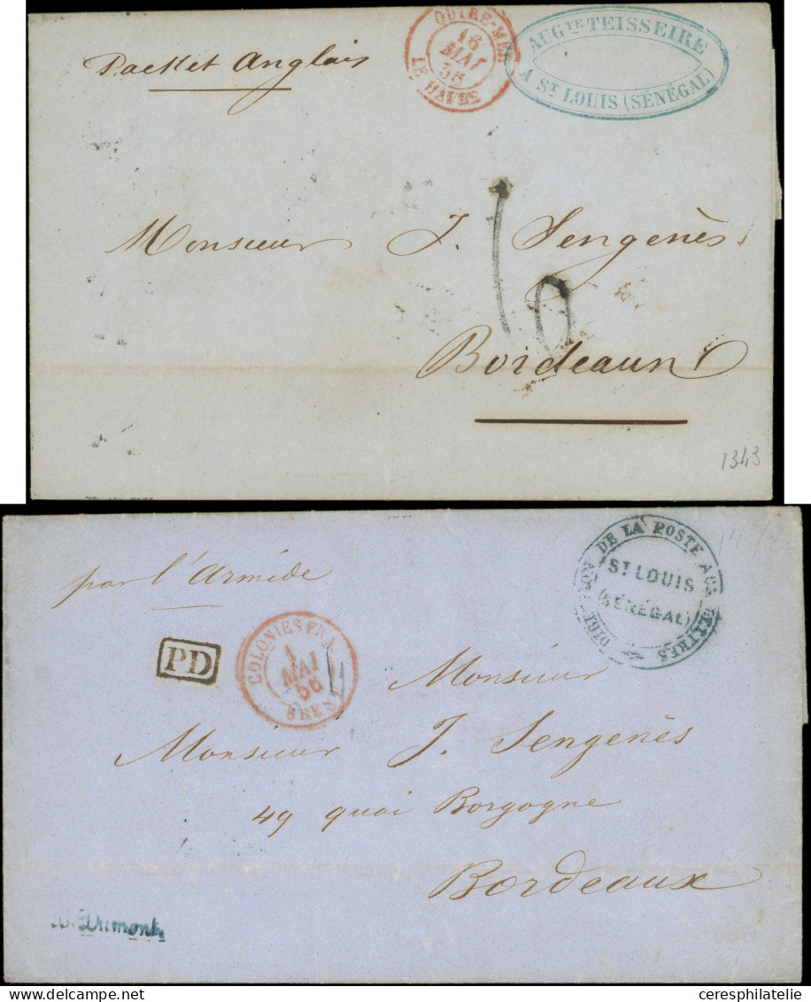 Let SENEGAL Lot De 8 Marques, Càd D'entrée Ou Càd S. Lettres En Provenance Du Sénégal 1827/69, TB - Otros & Sin Clasificación