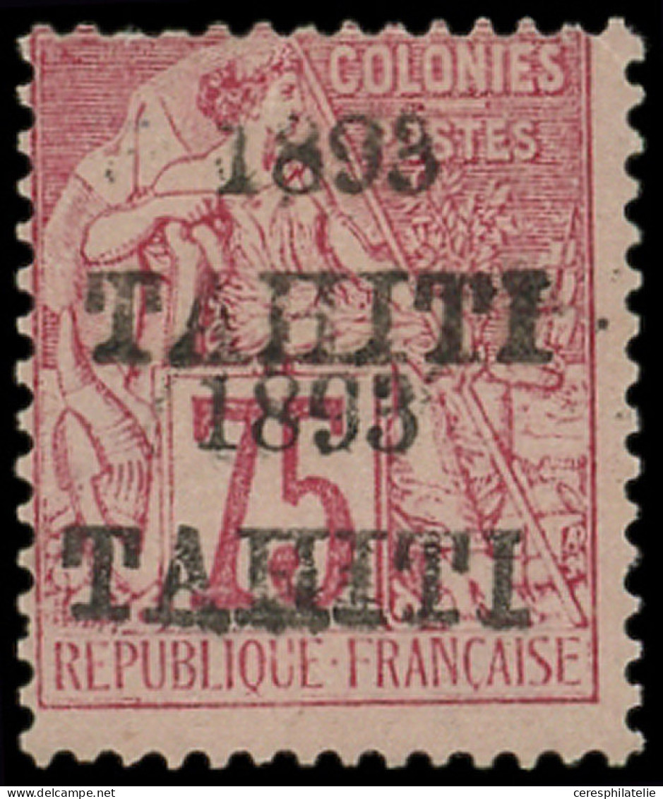 * TAHITI 29a : 75c. Rose, DOUBLE Surcharge, TB. Br - Autres & Non Classés