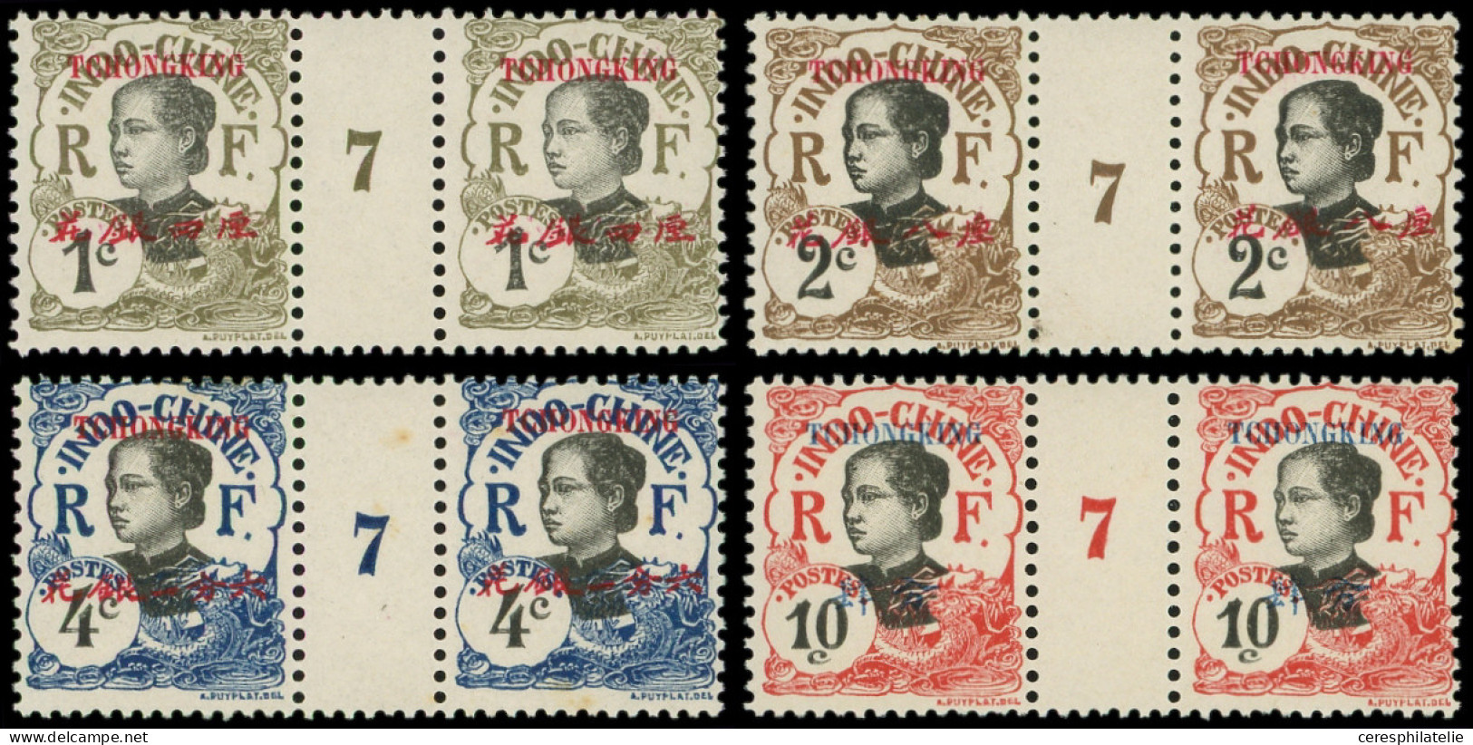 ** TCHONG-KING 65/67 Et 69 : En PAIRES Mill.7, TB - Other & Unclassified