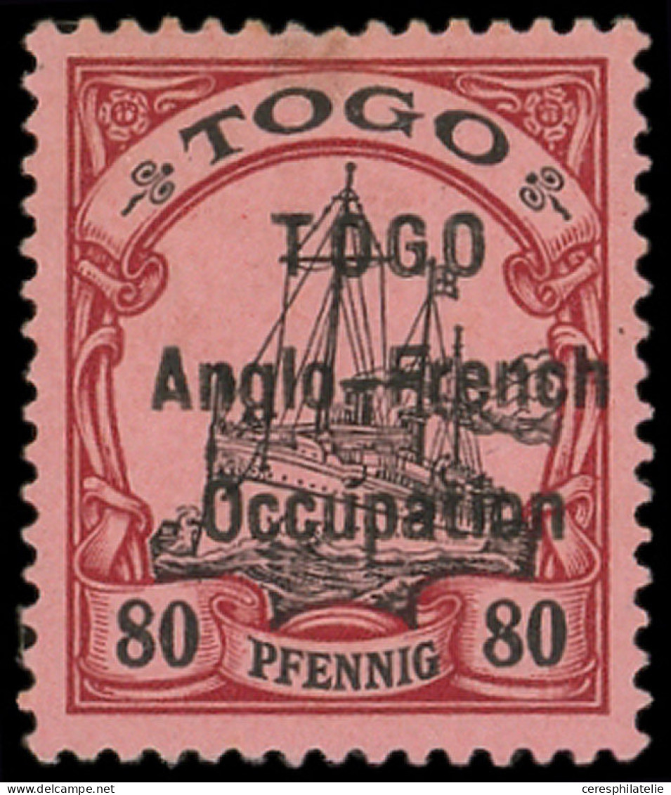 * TOGO 40 : 80pf. Rouge Et Noir Sur Rose, TB - Sonstige & Ohne Zuordnung