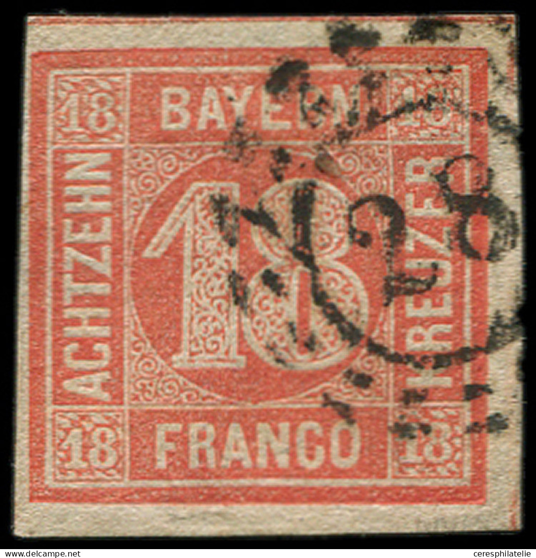 ALLEMAGNE (ANCIENS ETATS) BAVIERE 14a : 18k. Vermillon, Oblitéré 28, TTB. C - Other & Unclassified