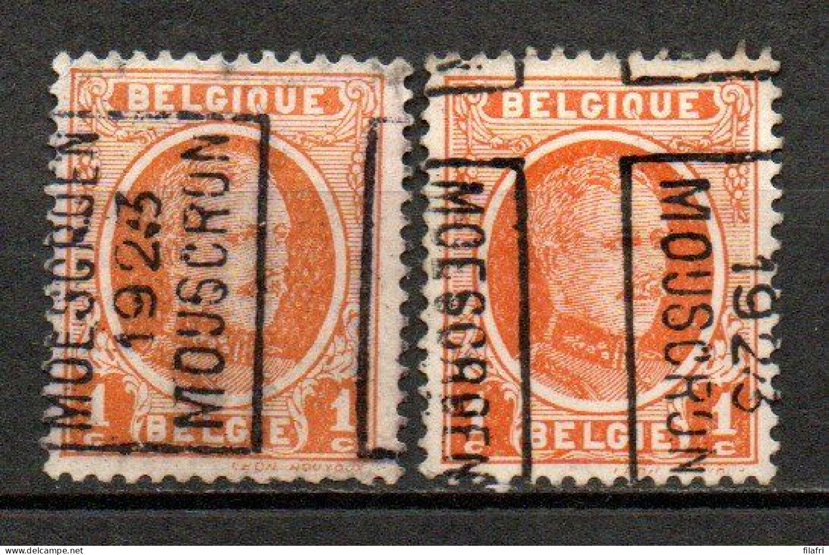 3103 Voorafstempeling Op Nr 190 - MOESKROEN 1923 MOUSCRON - Positie A & B - Rollo De Sellos 1920-29