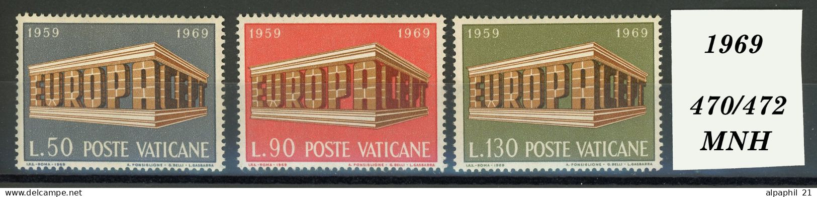 Città Del Vaticano: Colonnade Formed By The Words "Europa CEPT", 1969 - Unused Stamps