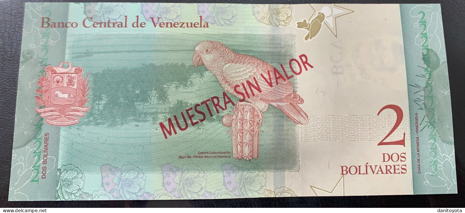 VENEZUELA. 2 BOLIVARES 15 ENERO. SOBRECARGA "MUESRA SIN VALOR" - Venezuela