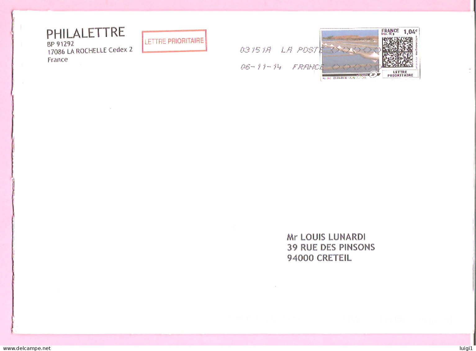 Mon Timbre En Ligne Sur Enveloppe. Lettre Prioritaire Maxi 50 G. Les Marais Salants. TB. - 2010-... Vignettes Illustrées