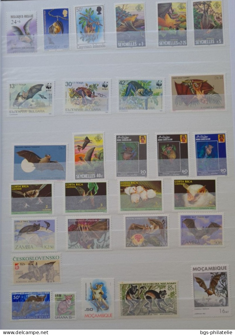 Collection de timbres sur le thème des Animaux.