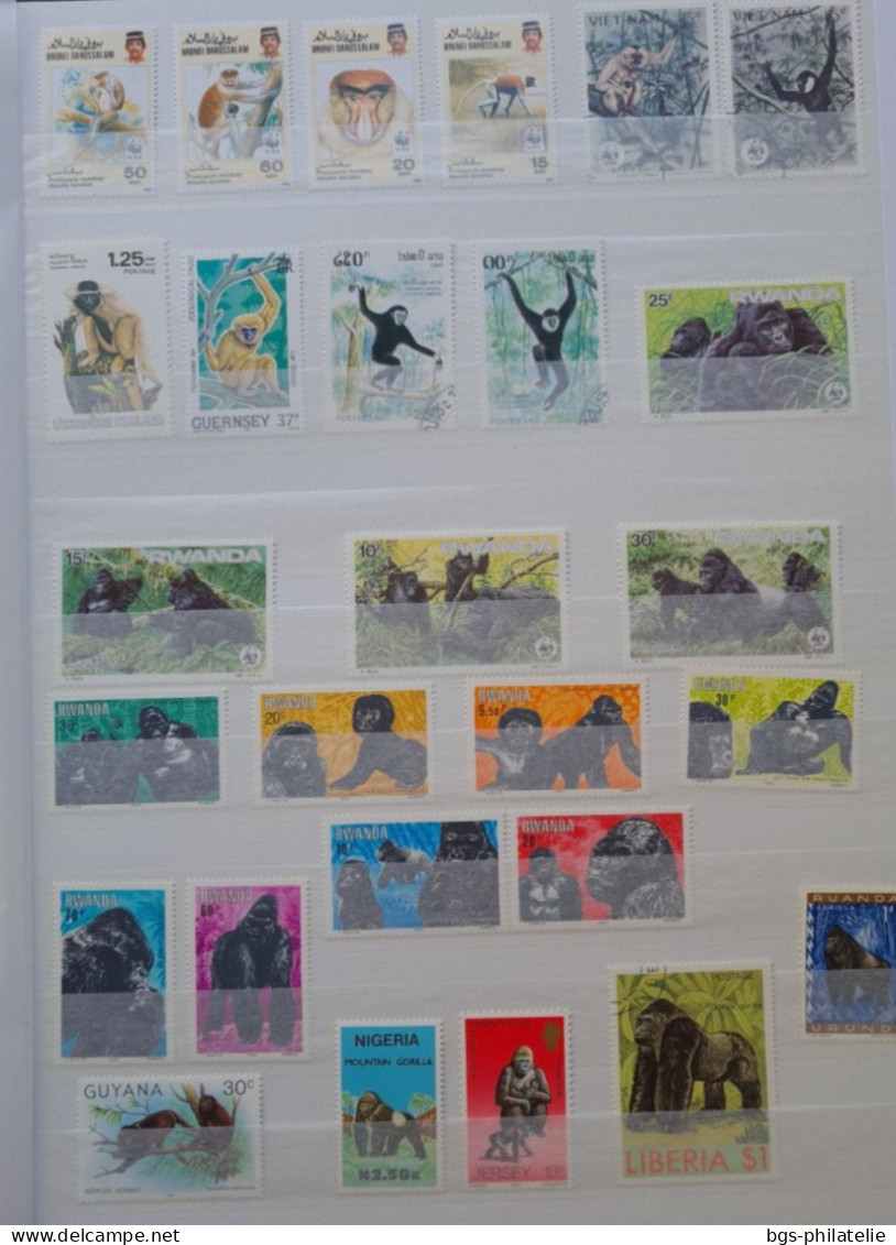 Collection de timbres sur le thème des Animaux.