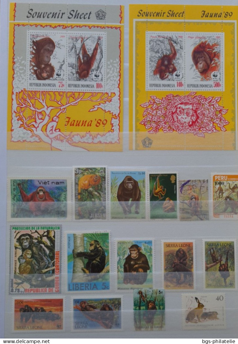 Collection de timbres sur le thème des Animaux.