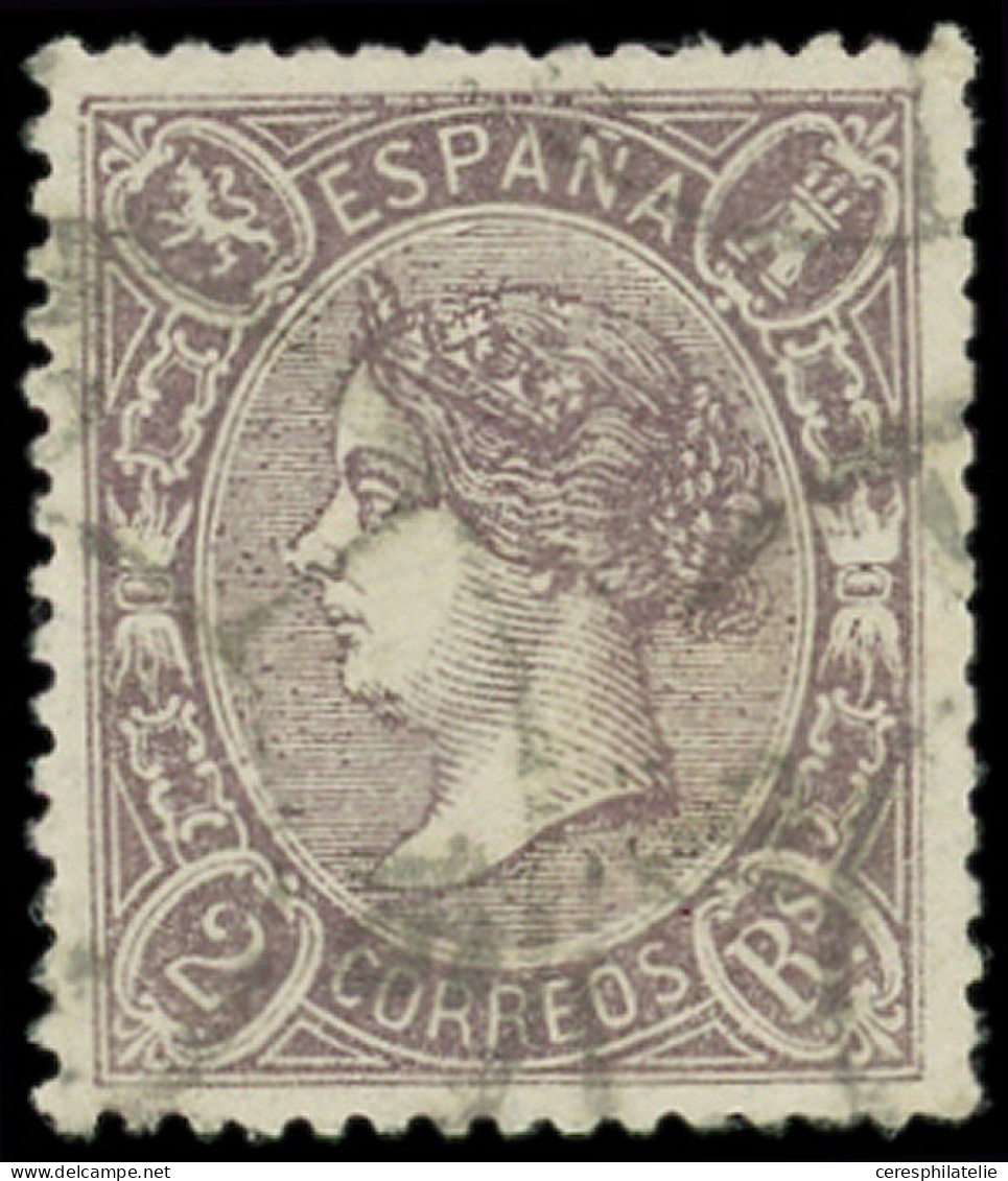 ESPAGNE 78 : 2r. Violet, Obl., TB, Certif. F. Graus - Used Stamps