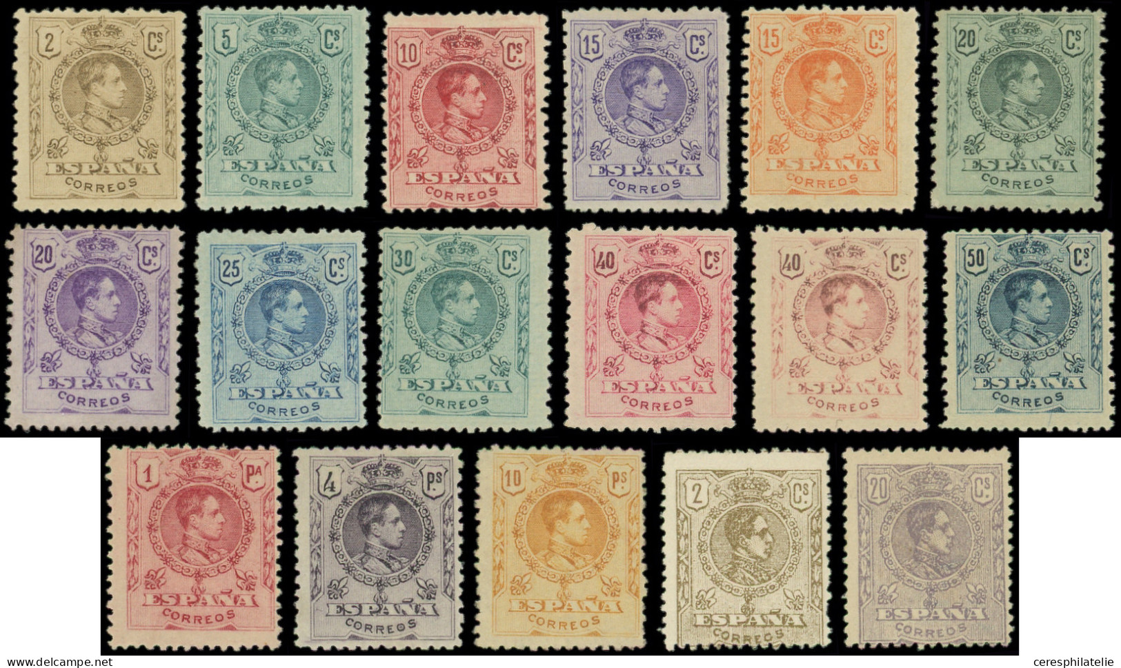 * ESPAGNE 242/54, 255/57 Et 250a : Alphone XIII De 1909/22, Sur FA, TB - Unused Stamps
