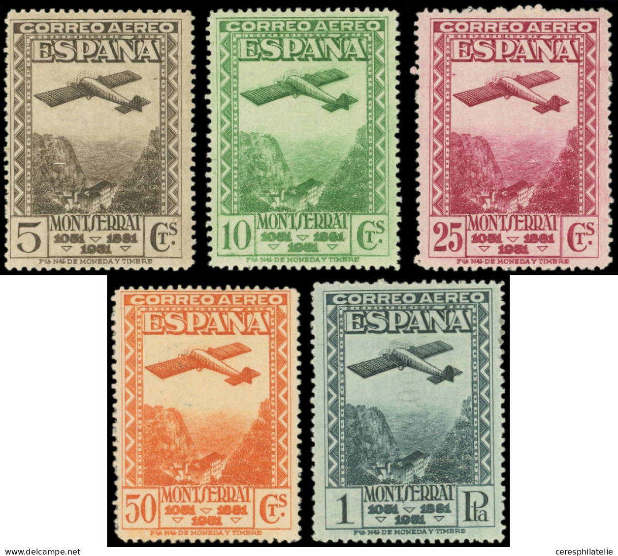 * ESPAGNE PA 90A/94A : Série Montserrat Dentelée 14, N°A000,000 TB - Unused Stamps