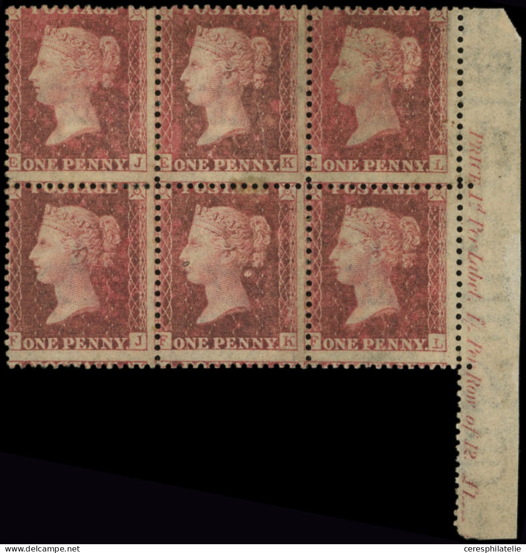 GRANDE BRETAGNE 14 : 1p. Brun-rouge, BLOC De 6, Bdf Avec Inscription, 3 Ex. **, 3 Ex. *, TB - Used Stamps