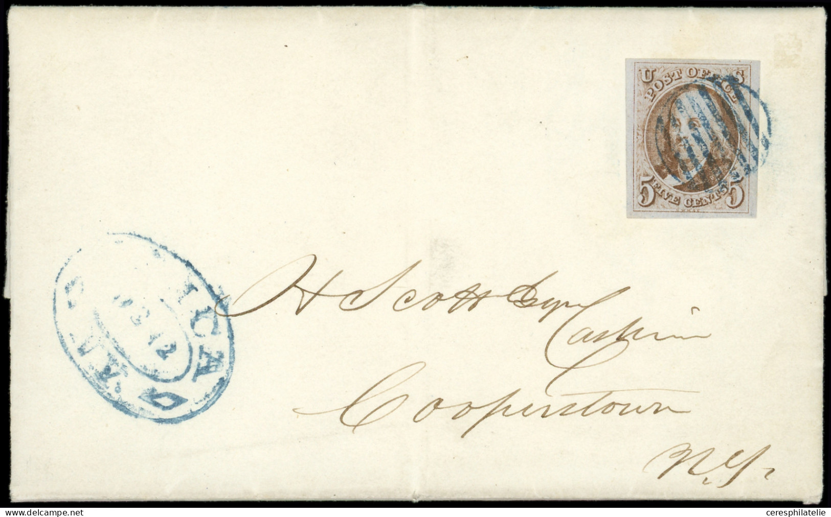 Let ETATS-UNIS 1 : 5c. Brun, Obl. SEUL S. LAC Du 11/12/1850, TTB - Other & Unclassified