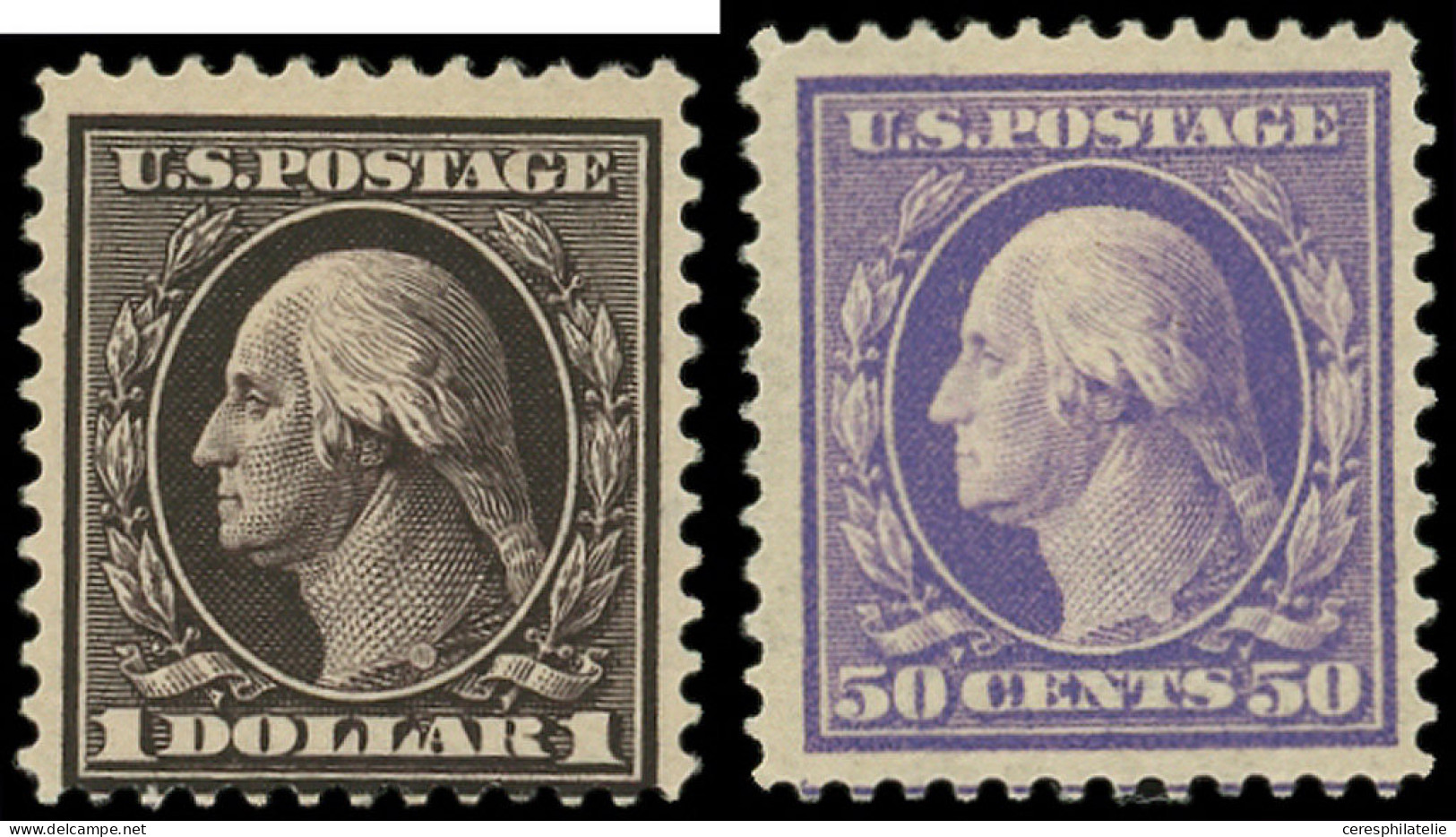 * ETATS-UNIS 177/78 : 50c. Violet Et 1$. Noir De 1908-09, TB - Sonstige & Ohne Zuordnung