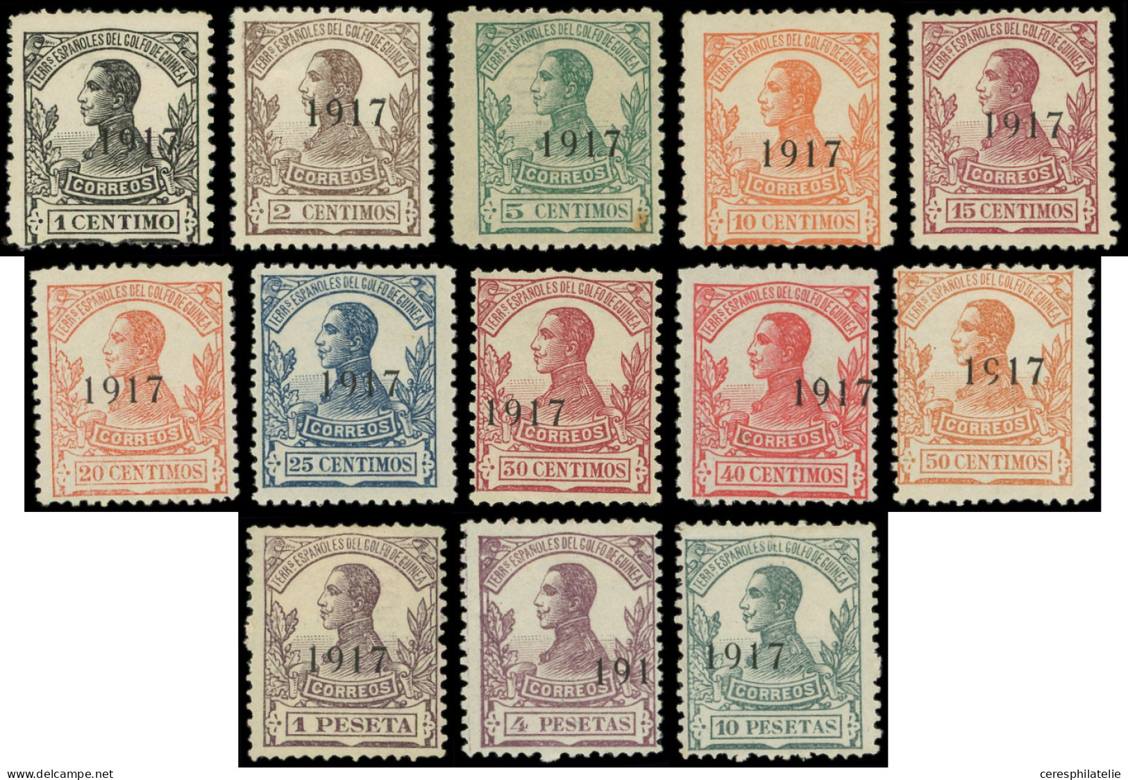 * GUINEE ESPAGNOLE 142/54 : Série De 1912 Surchargée De 1917, TB - Guinea Spagnola