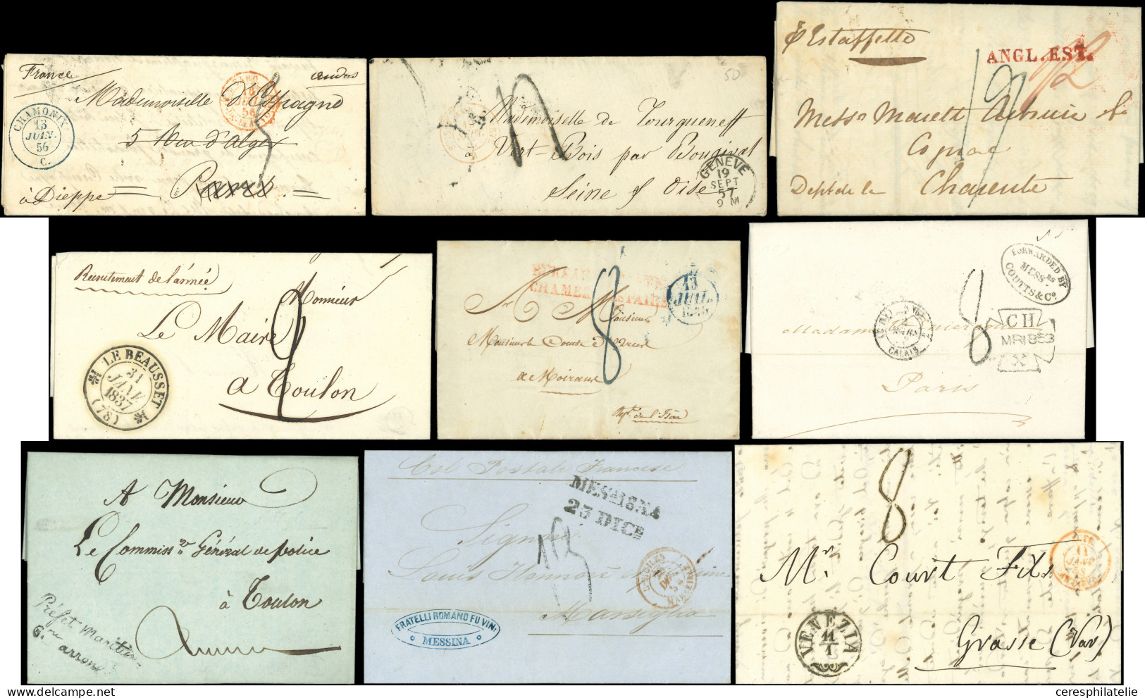 Let 15 Lettres Sans Timbres, Franchises, MP, Acheminées, Provenance Etranger, TB - Collezioni (in Album)