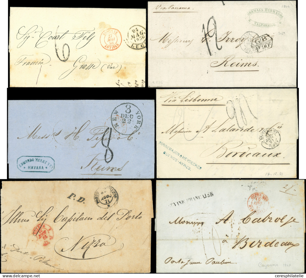 Let 15 Lettres Sans Timbres, Franchises, MP, Acheminées, Provenance Etranger, TB - Sammlungen (im Alben)