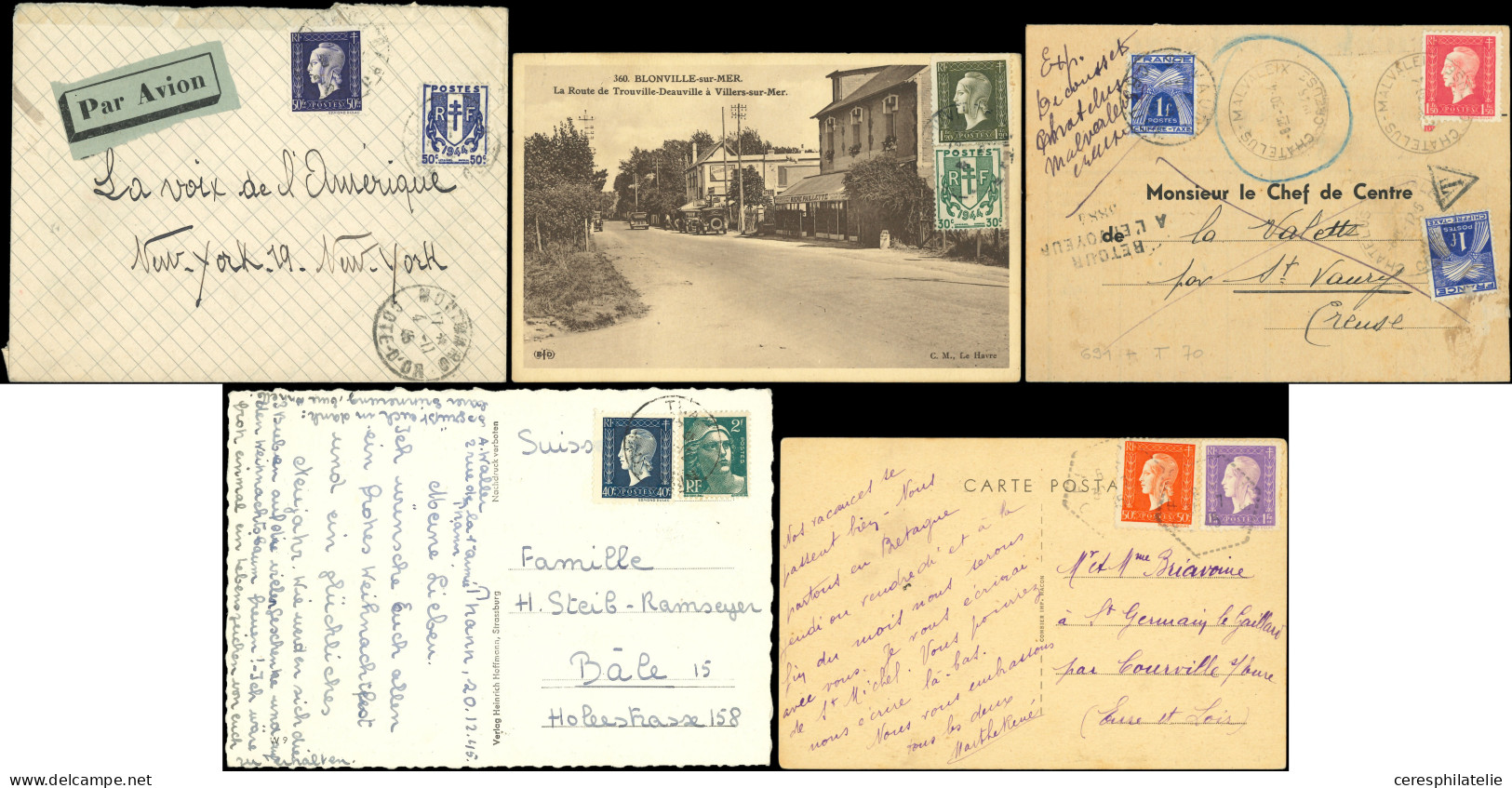 Let Marianne De Dulac, 24 Lettres Ou Documents Divers, Affranchissements Différents, TB - Collections (en Albums)