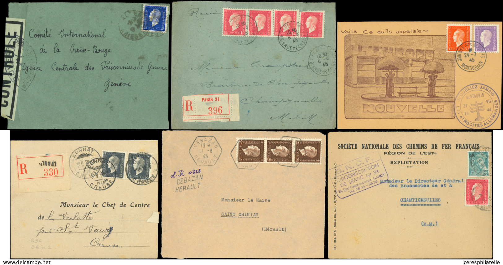 Let Marianne De Dulac, 24 Lettres Ou Documents Divers, Affranchissements Différents, TB - Collections (with Albums)