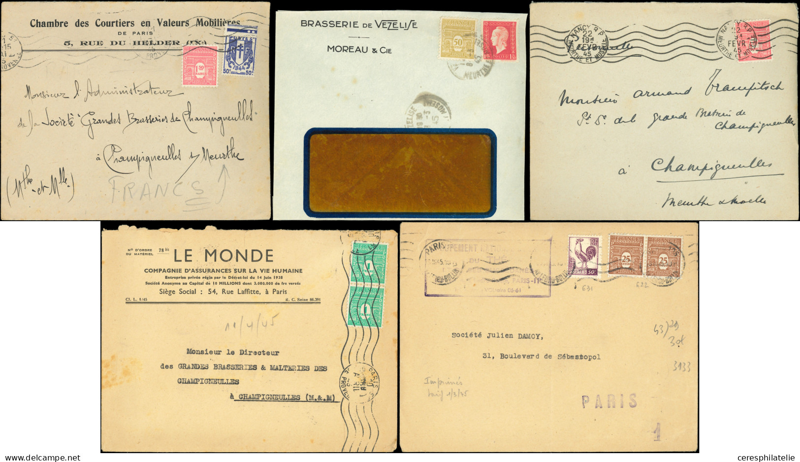 Let Arc De Triomphe, 20 Lettres Ou Documents Divers, Affranchissements Différents, TB - Collections (with Albums)