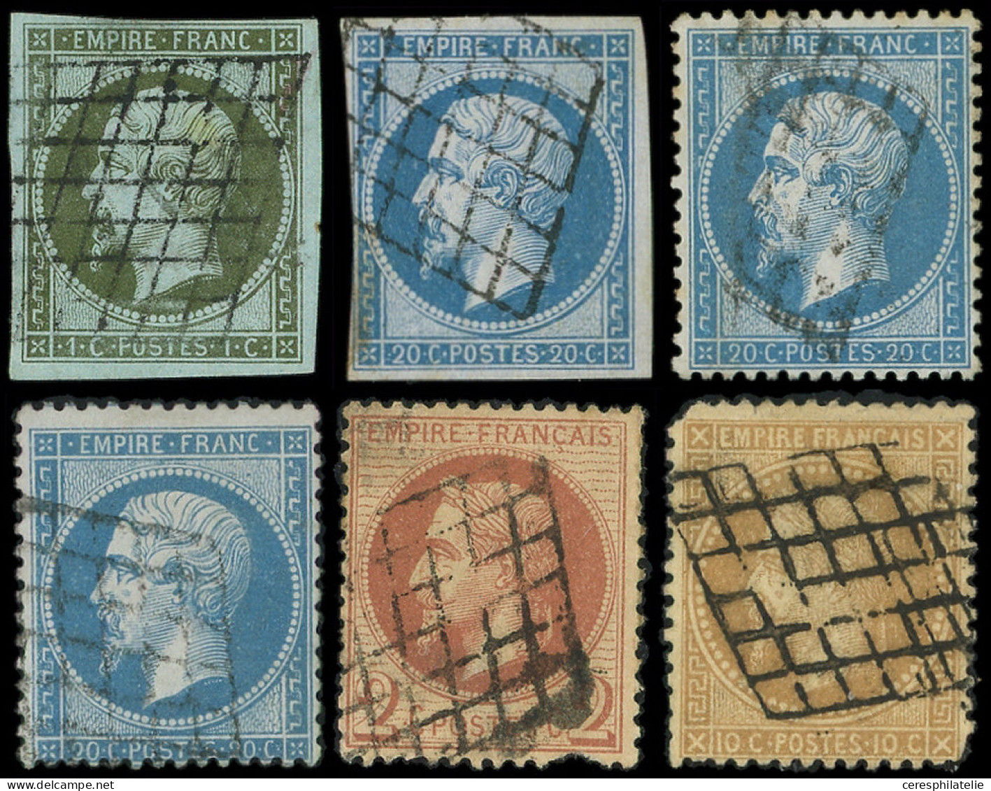 N°11, 14B, 19, 22 (2), 26A Et 28B, Tous Obl. GRILLE, états Divers - Collezioni (in Album)