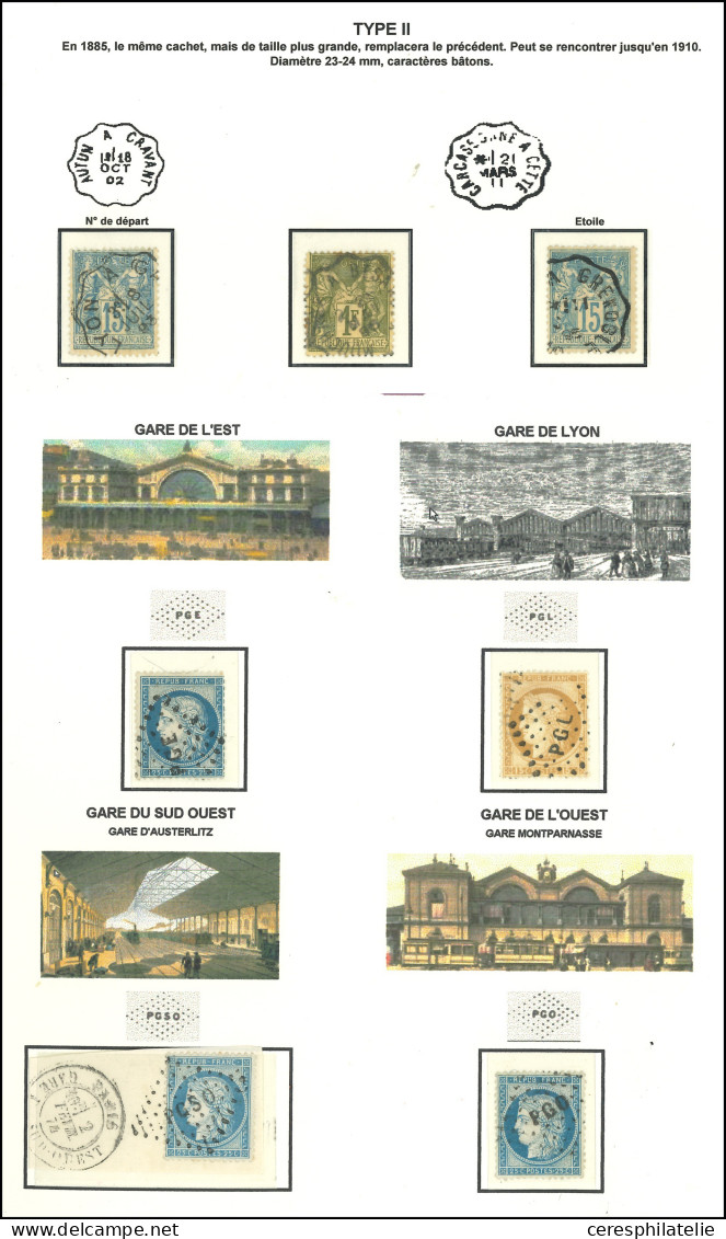 Collection D'obl. Ferroviaires (càd Ambulants, Conv. St, Cachets De Gares), Sur Détachés, 46 Pièces, Dans L'ensemble TB - Collections (en Albums)