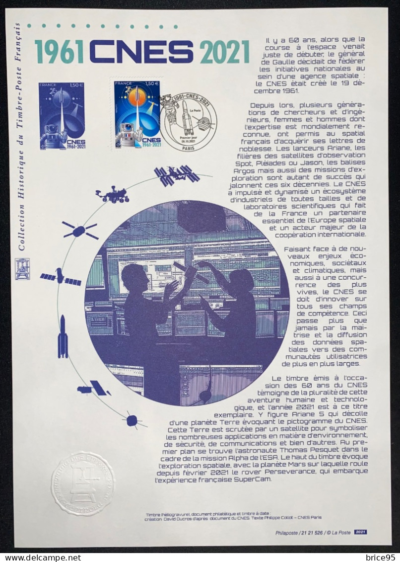 France - Document Philatélique - Premier Jour - FDC - YT N° 5522 - CNES - 2021 - 2020-…