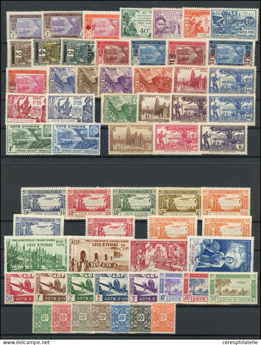 ** Colonies, Côte D'Ivoire, Dahomey Et Togo, Petite Collection Sur Plaquettes Entre 1901 Et 1949, TB - Sammlungen (im Alben)