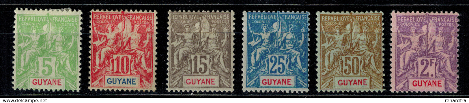 Timbres De Guyane N° 43, 44, 45, 46, 47, 48 Neuf * / MH - Unused Stamps