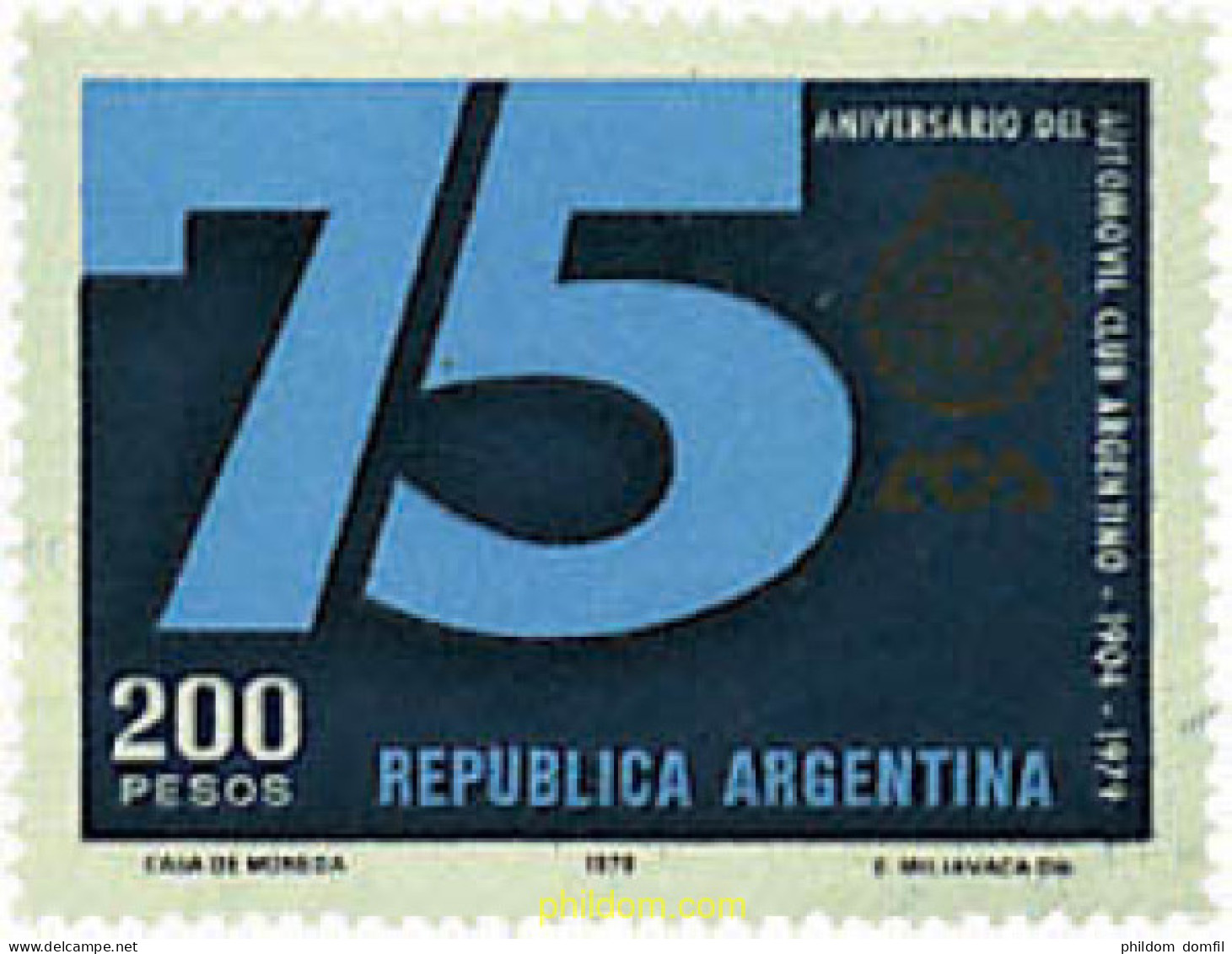 39186 MNH ARGENTINA 1979 75 ANIVERSARIO DEL AUTOMOVIL CLUB DE ARGENTINA - Neufs