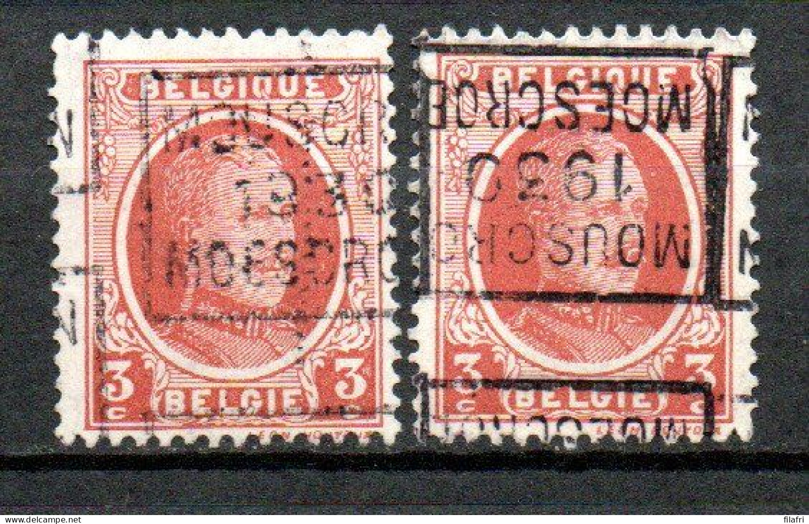 5443 Voorafstempeling Op Nr 192 - MOESCROEN 1930 MOUSCRON - Positie C & D - Rolstempels 1930-..