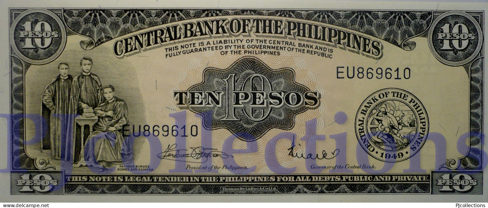 PHILIPPINES 10 PESOS 1949 PICK 136f UNC - Filippine