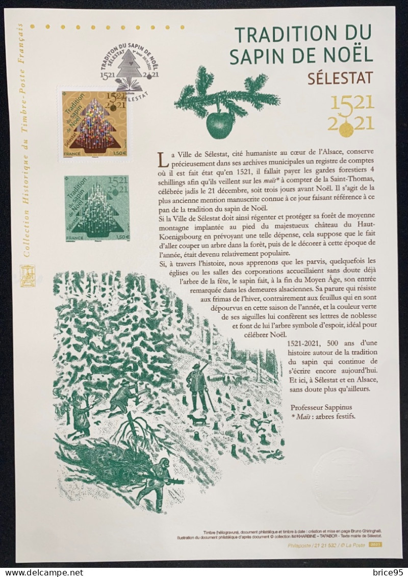 France - Document Philatélique - Premier Jour - FDC - YT N° 5544 - Tradition Du Sapin De Noël - 2021 - 2020-…