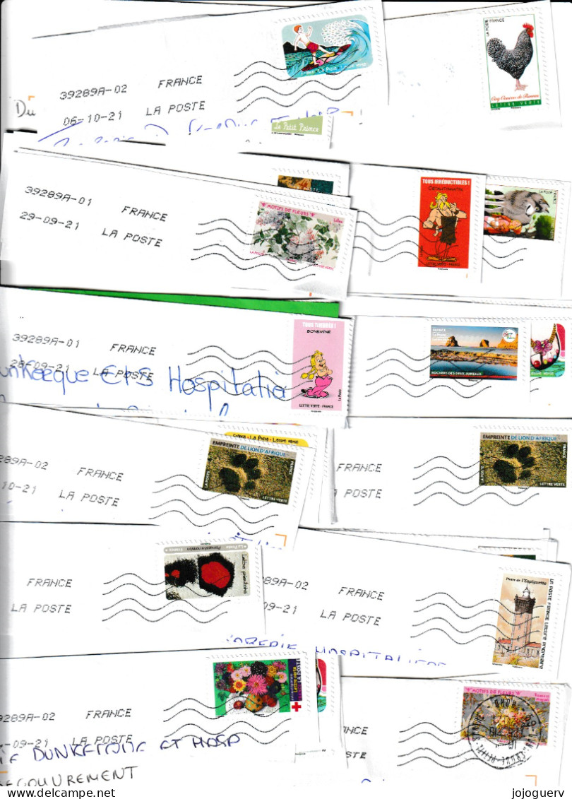 Lot De Plus 100 Timbres Affranchis Sur Coupon De Lettre - Altri & Non Classificati